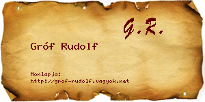 Gróf Rudolf névjegykártya